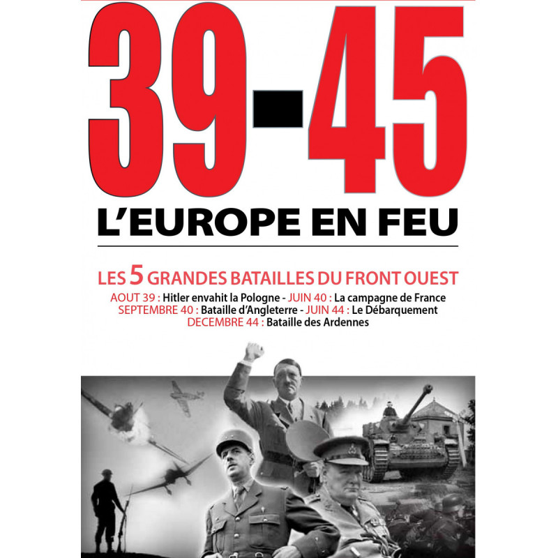 COFFRET 39-45 L'EUROPE EN FEU - Les 5 grandes Batailles du front Ouest - 5 DVD